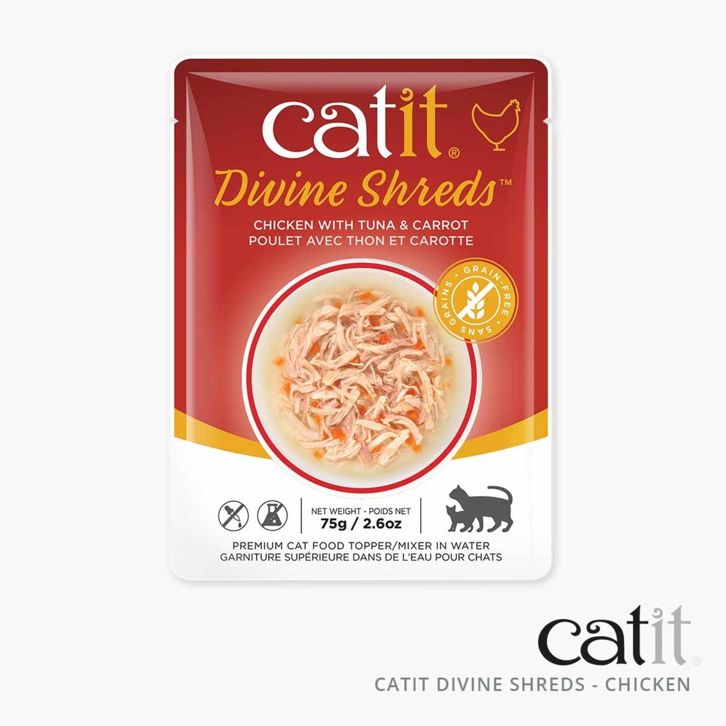 Catit Divine Shreds - Chicken - 18 pack