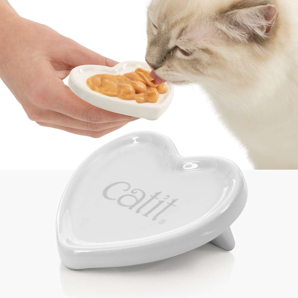 Catit Creamy Heart Treat Dish