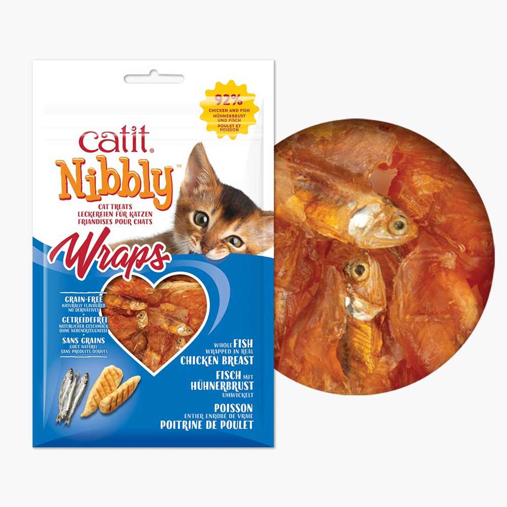 Catit Nibbly Wraps – Chicken & Anchovy Cat Treats