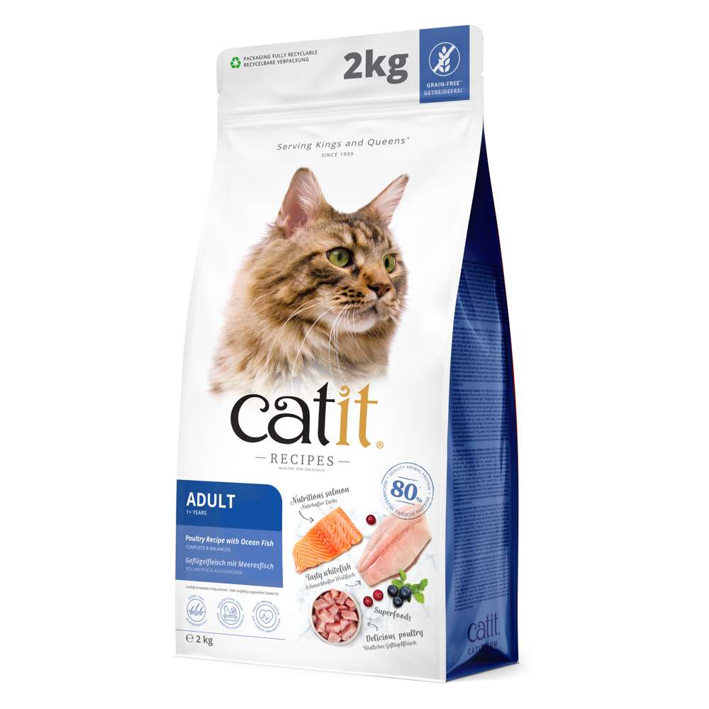 Catit Recipes Adult Poultry with Ocean Fish Dry Cat Food