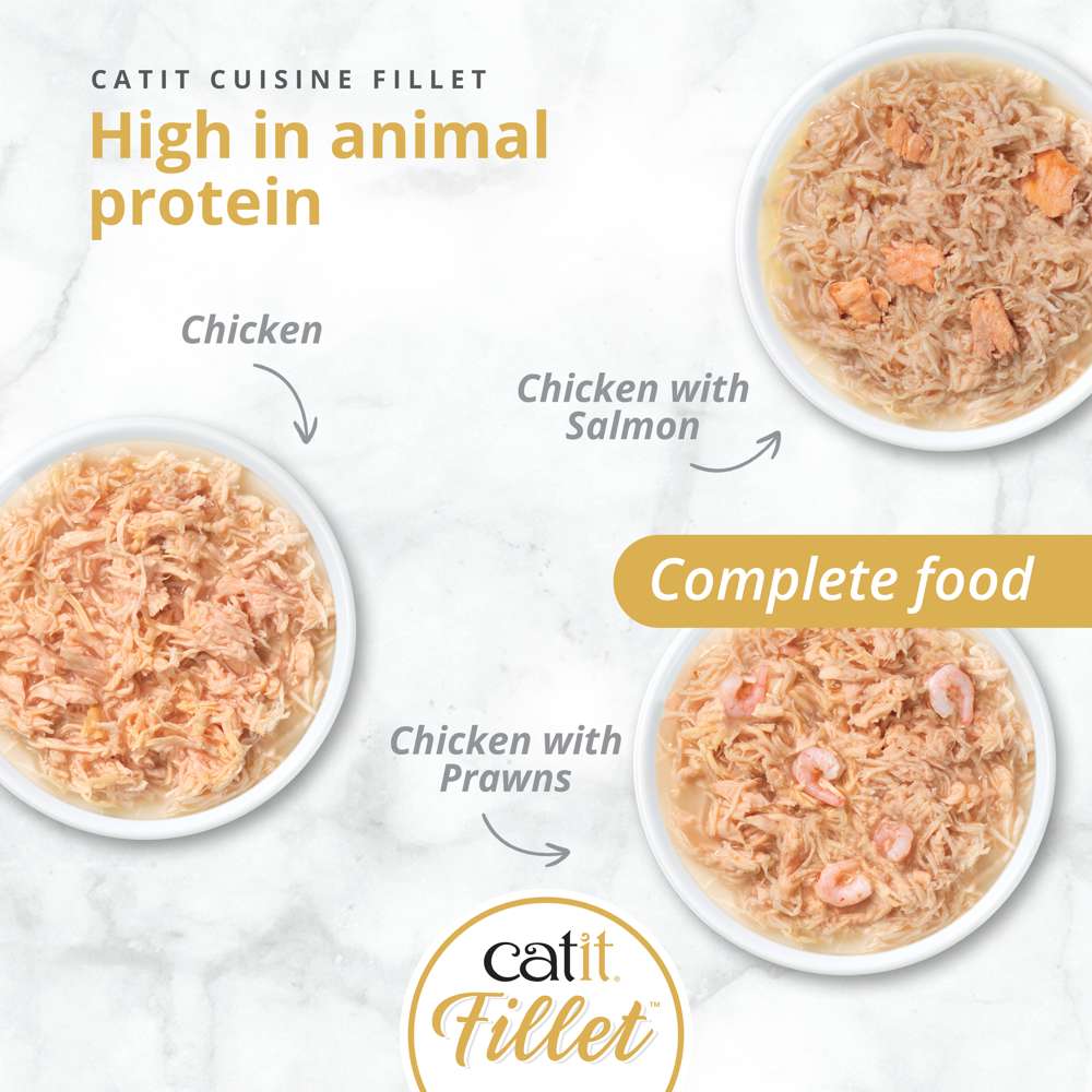 Catit Cuisine Fillet Variety Pack, Chicken or Fish, 12 x 75g