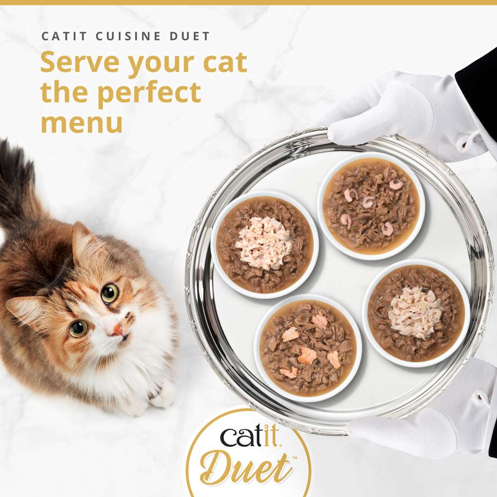 Catit Cuisine Duet - Meaty Bites with Toppings in Gravy - 12 x 75g Variety Pack