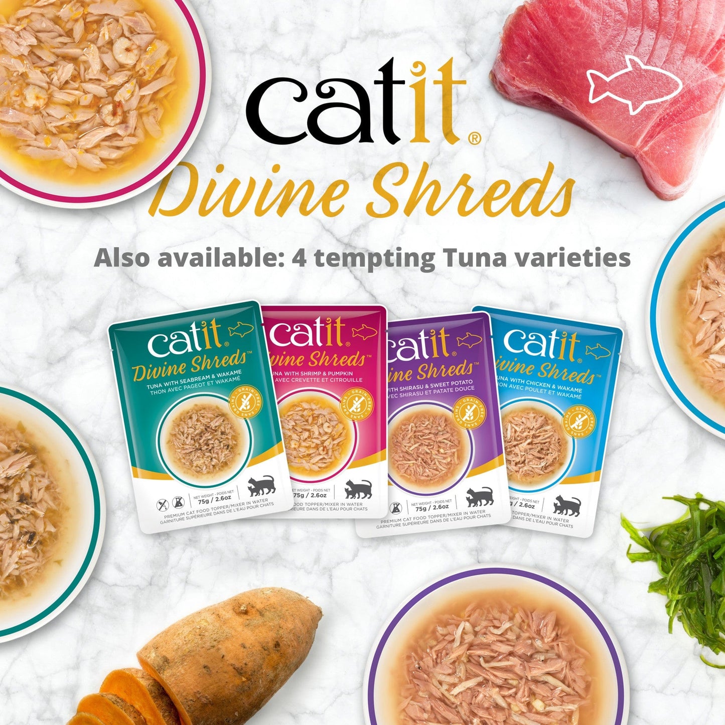 Catit Divine Shreds - Chicken - 18 pack