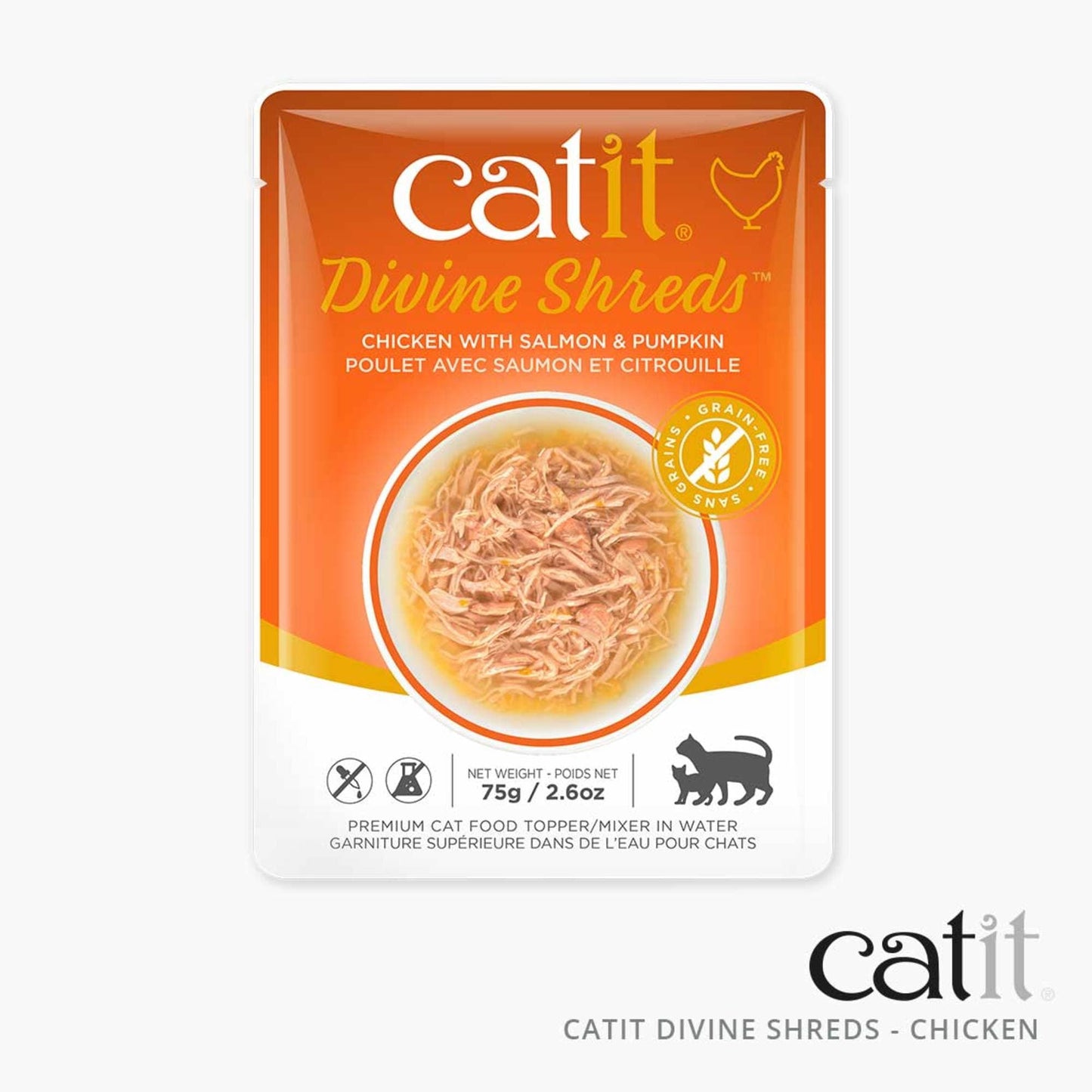 Catit Divine Shreds - Chicken - 18 pack