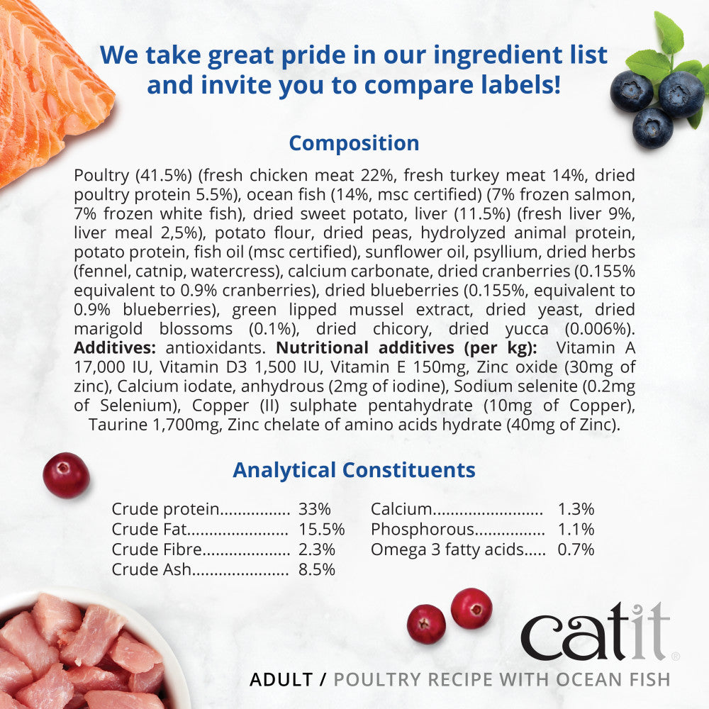 Catit Recipes Adult Poultry Recipe with Ocean Fish Cat Food