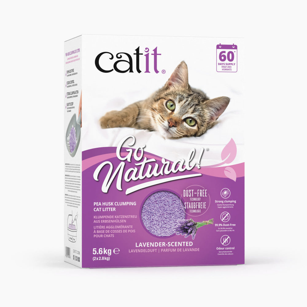 Catit Go Natural Lavender Scented Pea Husk Clumping Cat Litter Catit UK Official Catit Brand Store