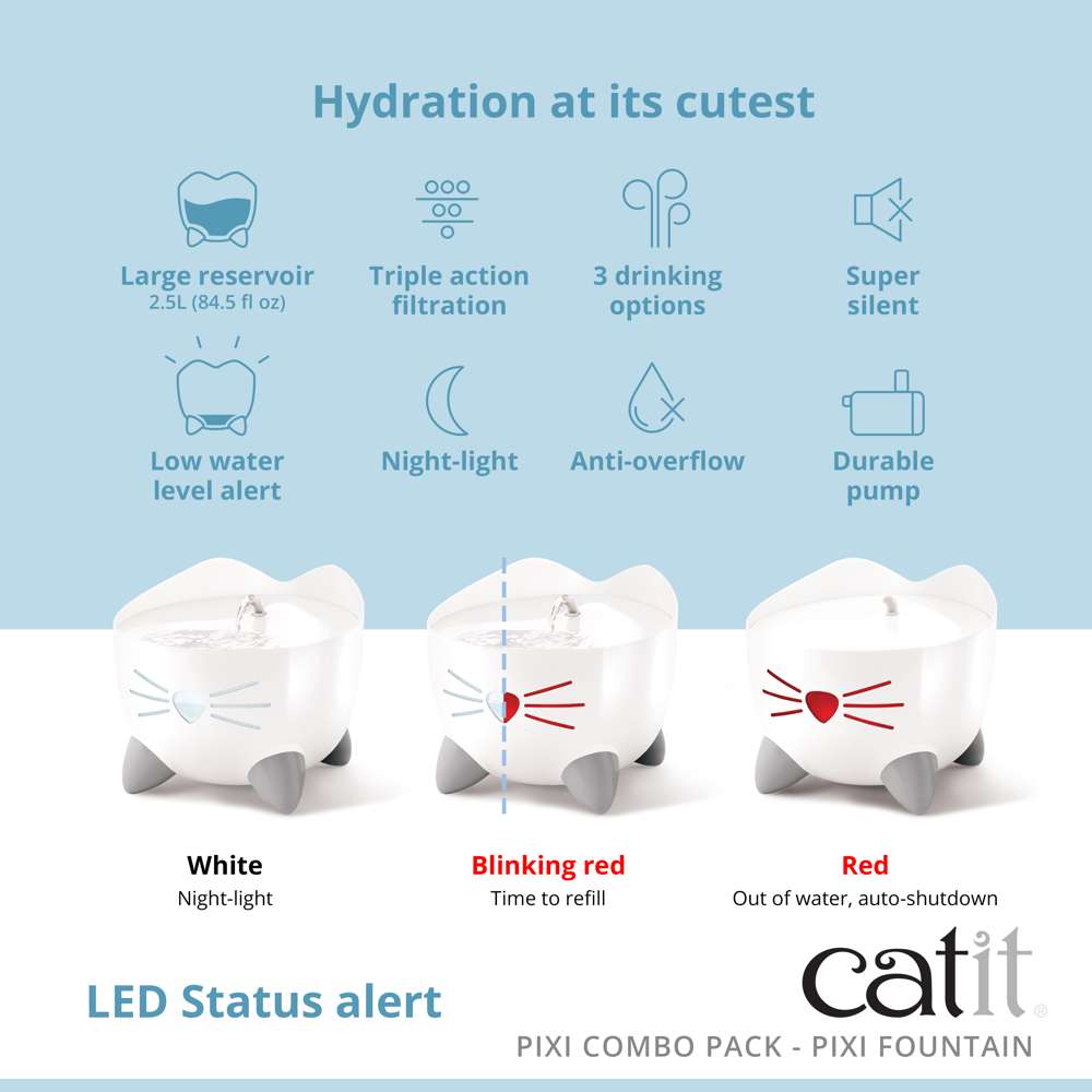Catit PIXI White Fountain Combo Kit