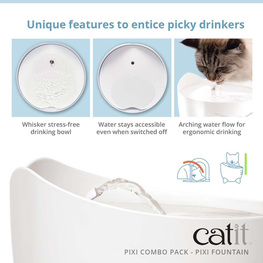 Catit PIXI White Fountain Combo Kit