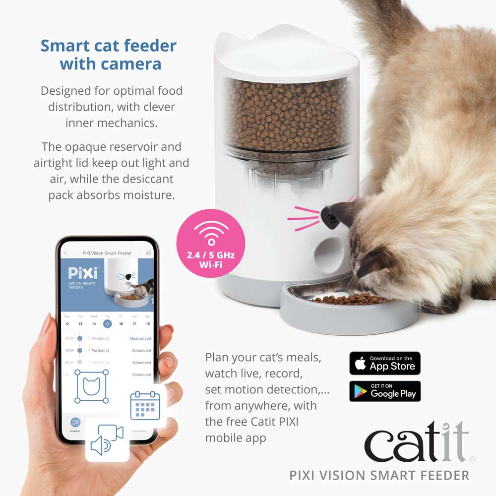 Catit PIXI Vision Smart Dry Food Feeder with Camera