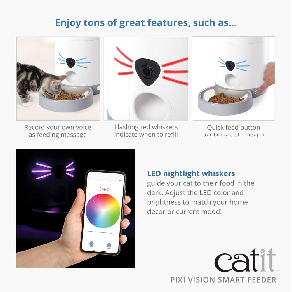 Catit PIXI Vision Smart Dry Food Feeder with Camera