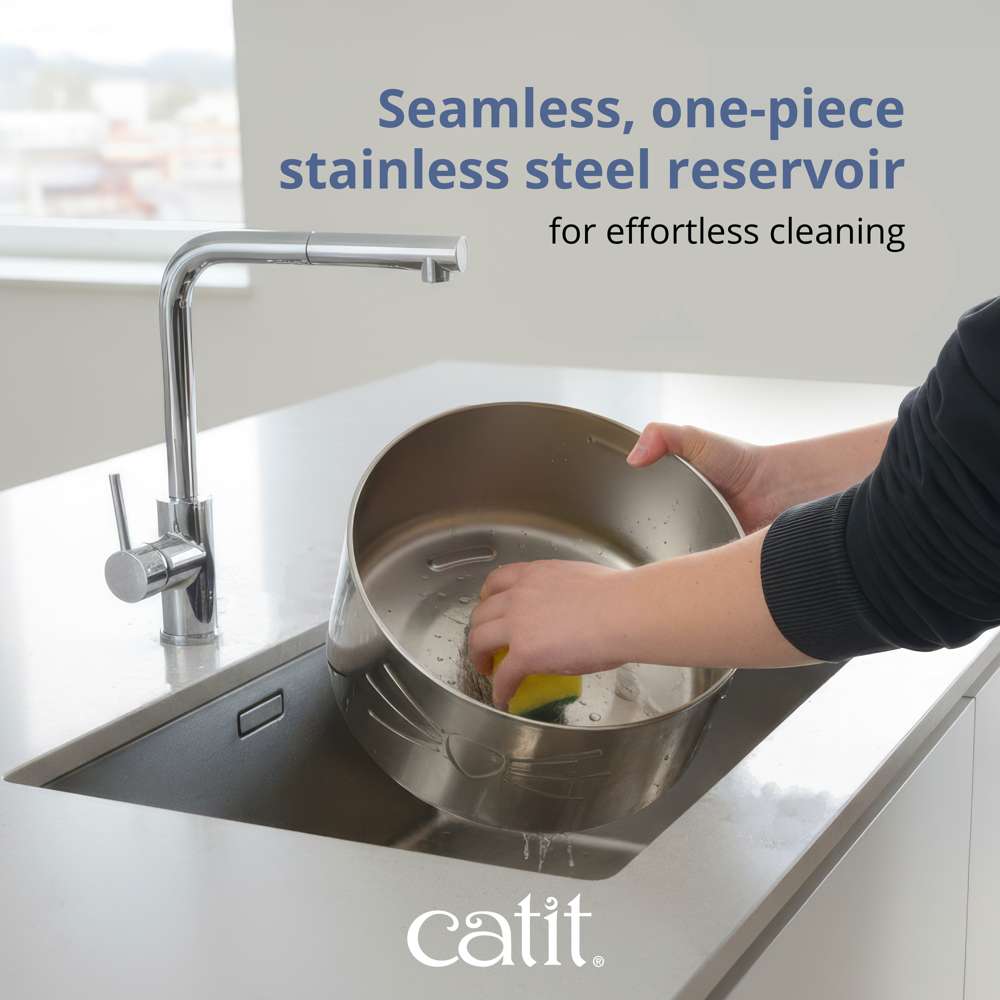 Catit PIXI Cordless XL Stainless Steel Water Drinking Fountain