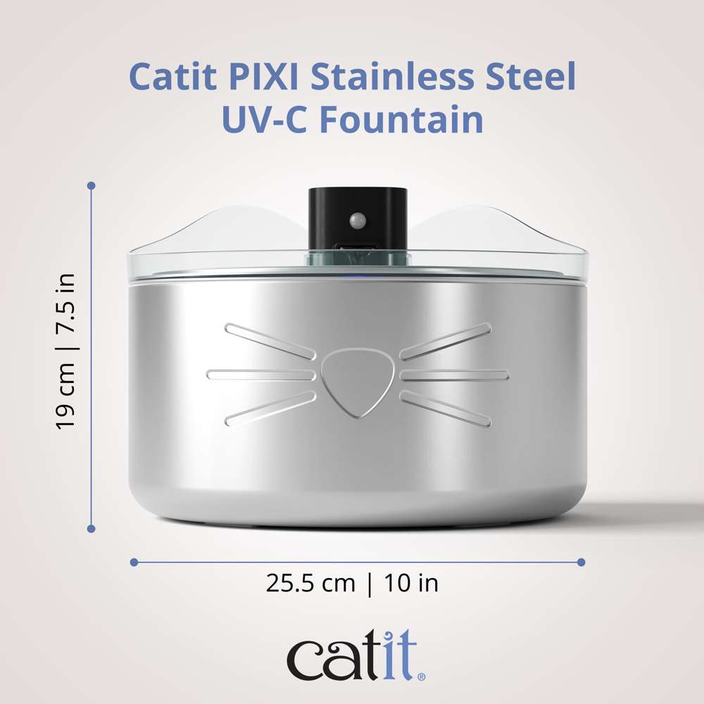 Catit PIXI Cordless XL Stainless Steel Water Drinking Fountain