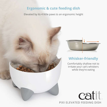 Catit PIXI Elevated Feeding Dish Ergonomic Cat Bowl Catit UK