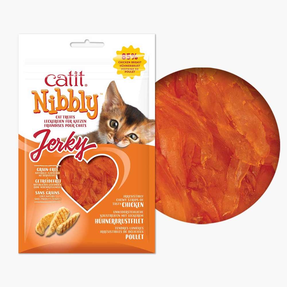 Catit Nibbly Jerky – Soft Meaty Cat Treats