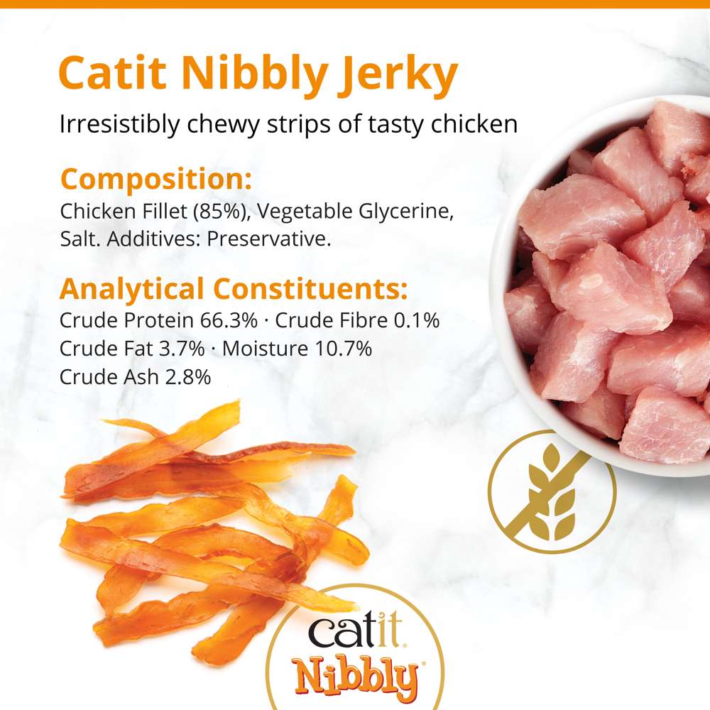Catit Nibbly Jerky – Soft Meaty Cat Treats
