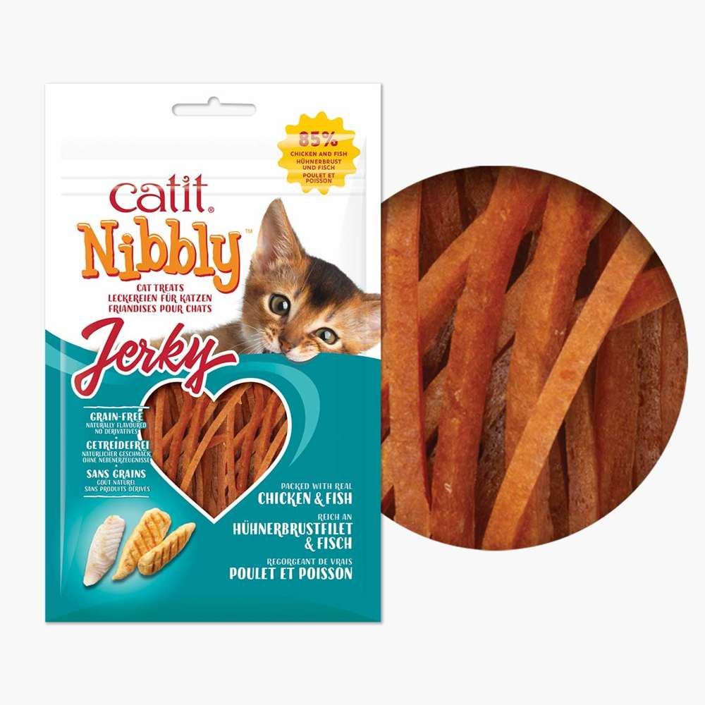Catit Nibbly Jerky – Soft Meaty Cat Treats