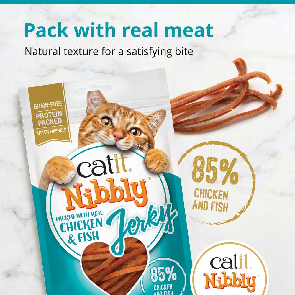 Catit Nibbly Jerky – Soft Meaty Cat Treats