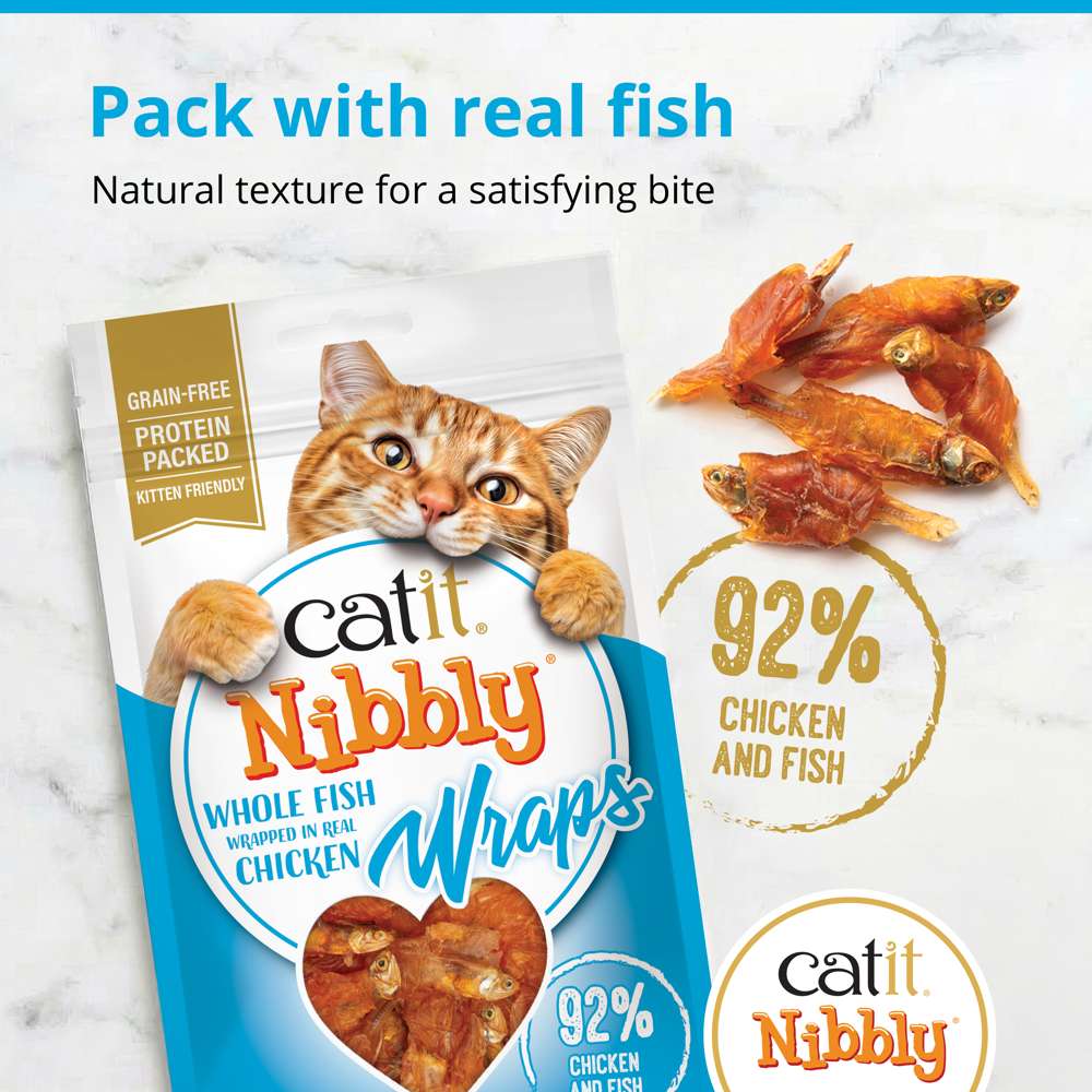 Catit Nibbly Wraps – Chicken & Anchovy Cat Treats