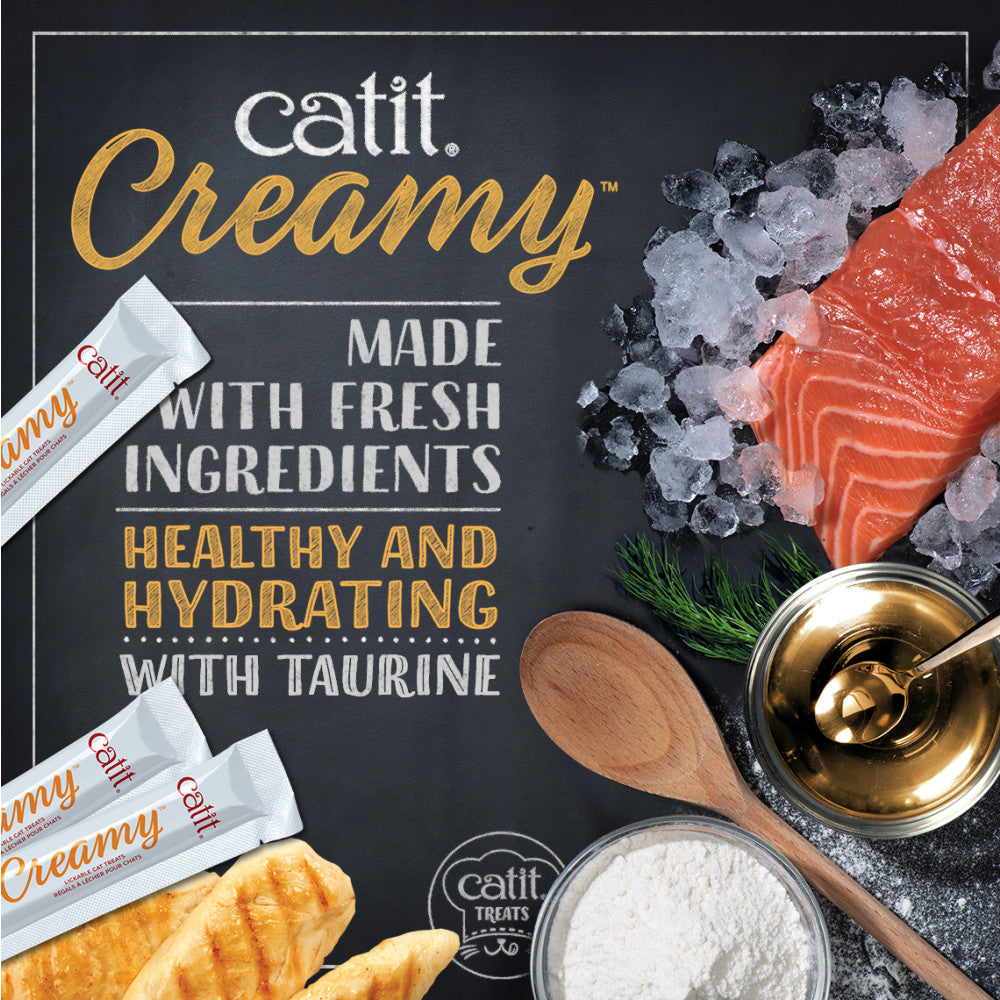 Catit Creamy Superfoods Cat Treats - 4 Pack - Salmon with Quinoa and Spirulina