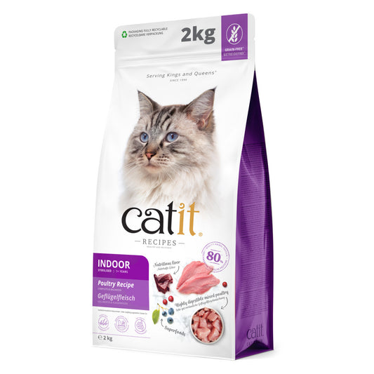 Catit Recipes Adult Indoor Poultry Dry Cat Food, 2kg