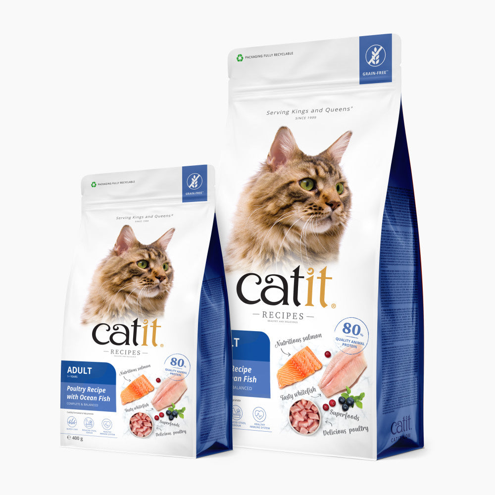 Catit Recipes Adult Poultry with Ocean Fish Dry Cat Food, 2kg