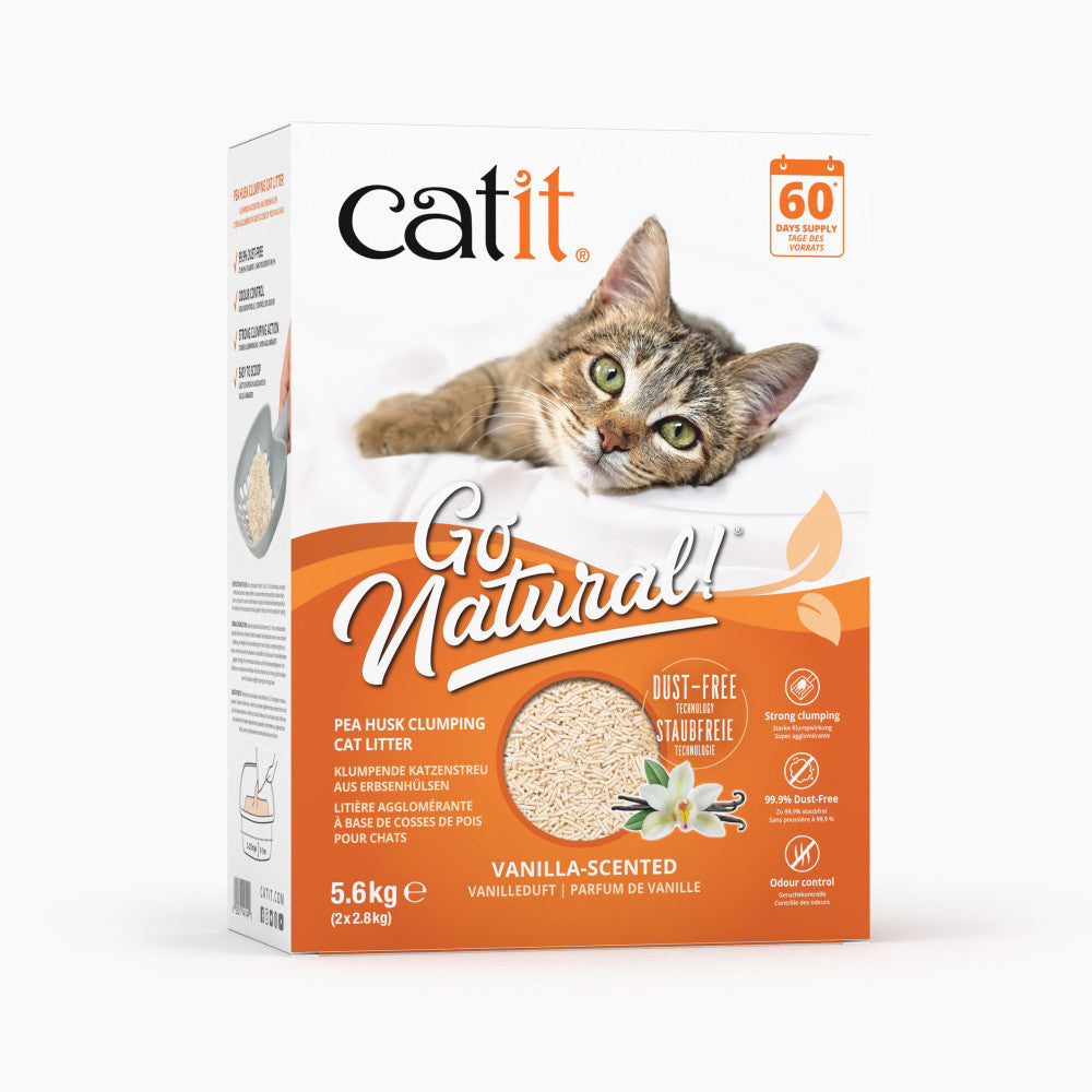 Catit Go Natural Vanilla Scented Pea Husk Clumping Cat Litter