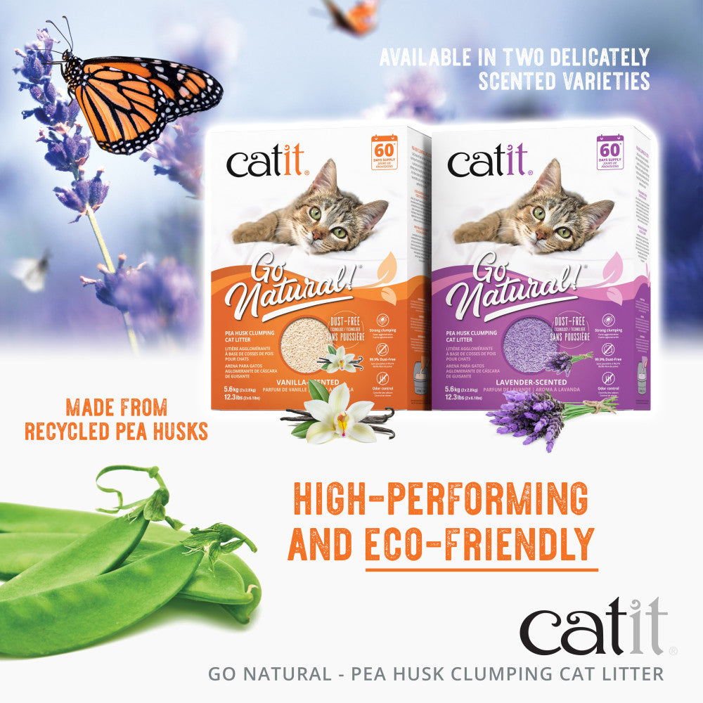 Catit Go Natural Vanilla Scented Pea Husk Clumping Cat Litter