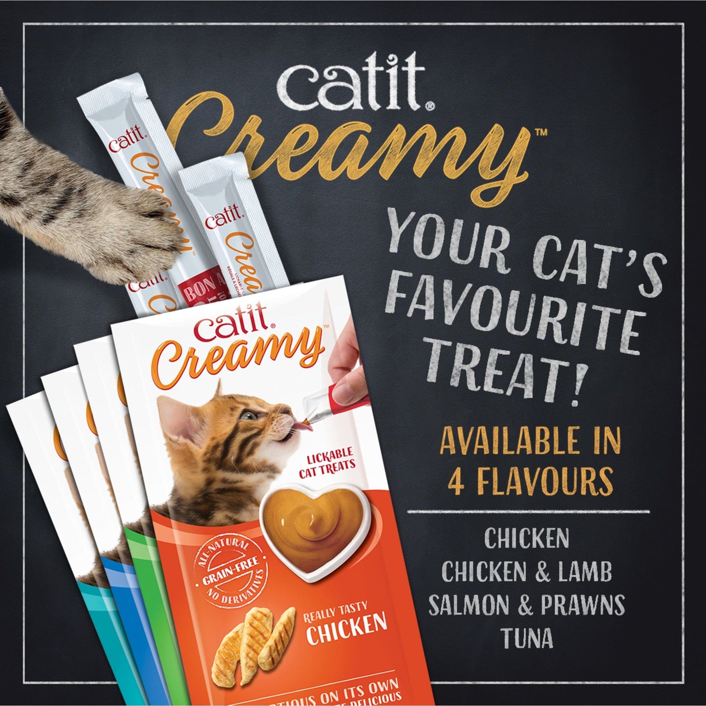 Catit Creamy Cat Treats - 15 Pack - Salmon and Prawn