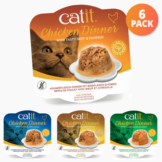 Catit Chicken Dinner with Salmon & Carrot 6 Pack