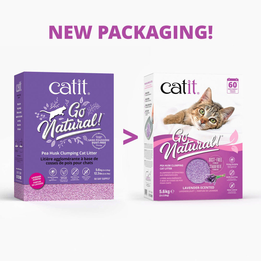 Catit Go Natural Lavender Scented Pea Husk Clumping Cat Litter