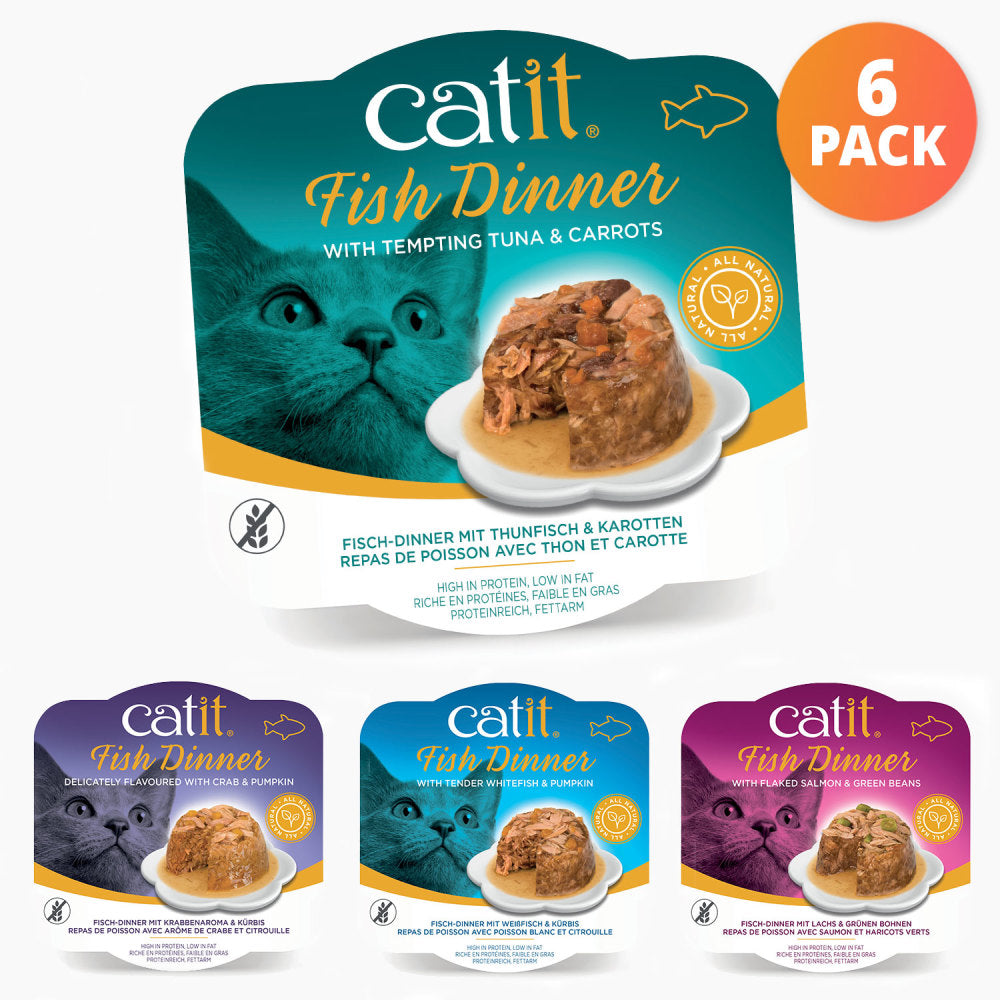 Catit Fish Dinner flavoured with Crab & Pumpkin 6 Pack