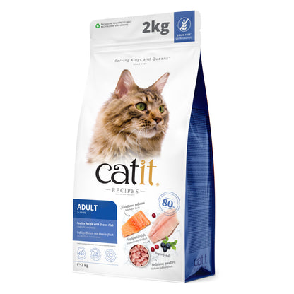 Catit Recipes Adult Poultry with Ocean Fish Dry Cat Food, 2kg