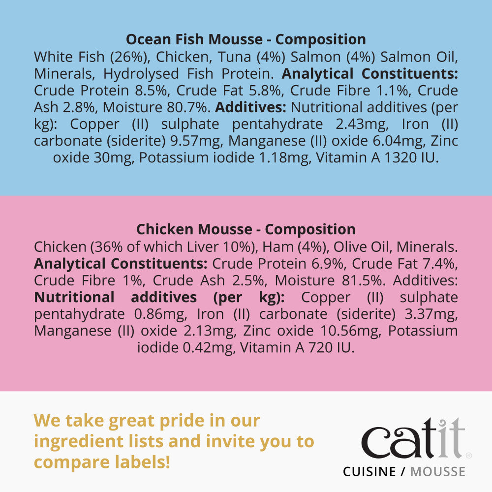 Catit Cuisine Ocean Fish with Tuna & Salmon Mousse 12 Pack