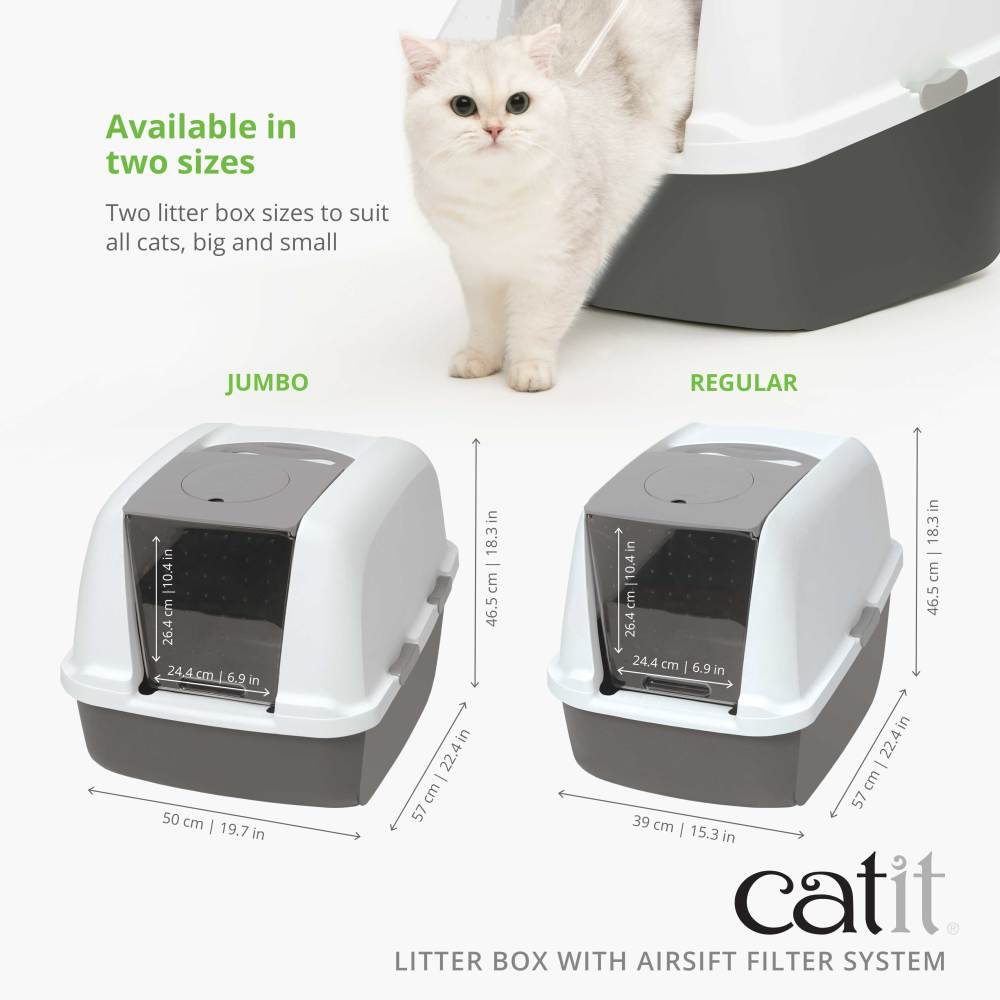 Catit Jumbo Hooded Litter Box with Airsift Filter System