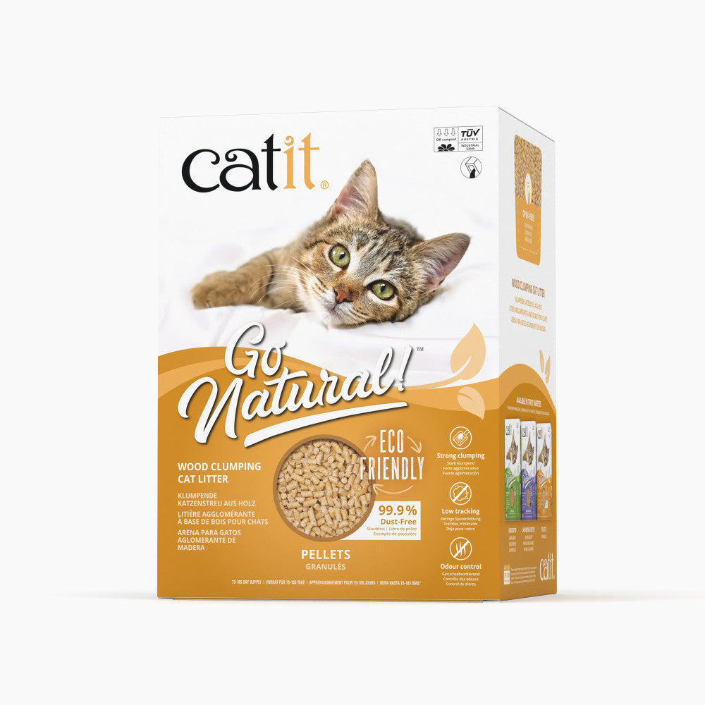 Catit Go Natural Wood Clumping Cat Litter - Pellets