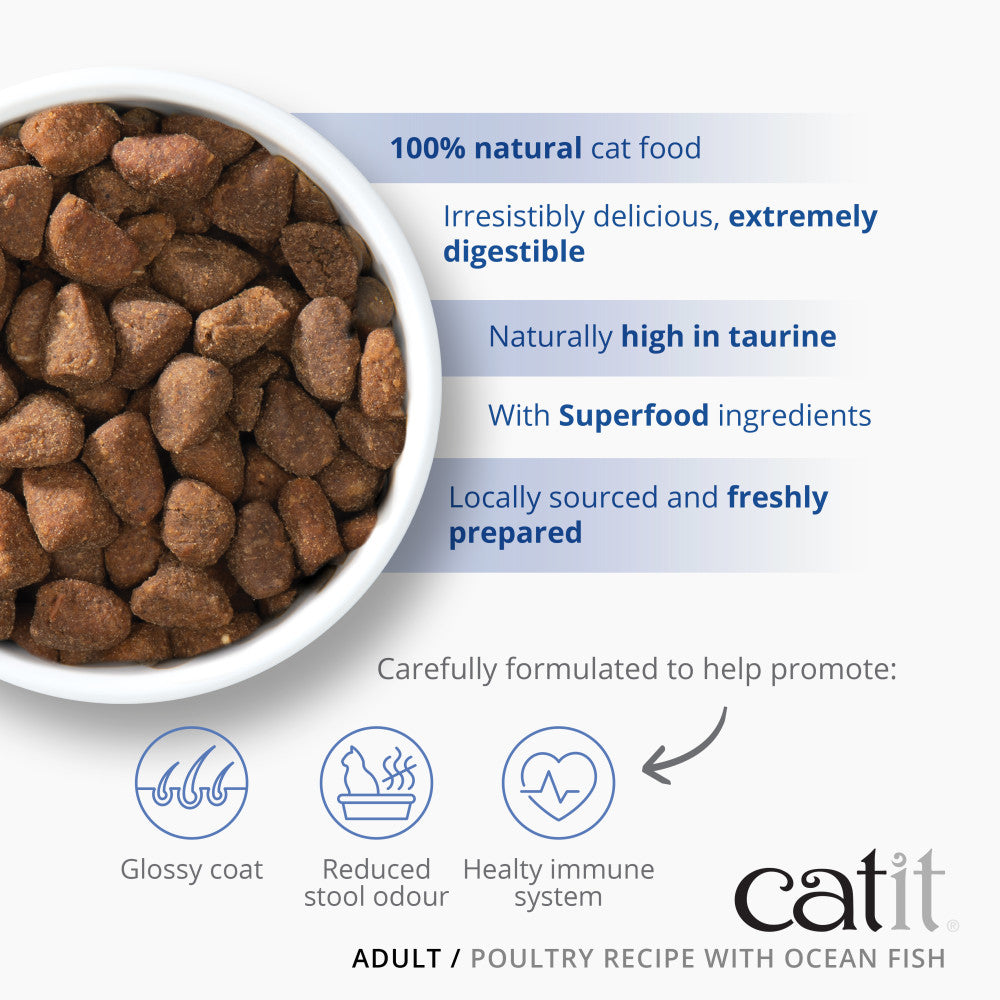 Catit Recipes Adult Poultry with Ocean Fish Dry Cat Food, 400g