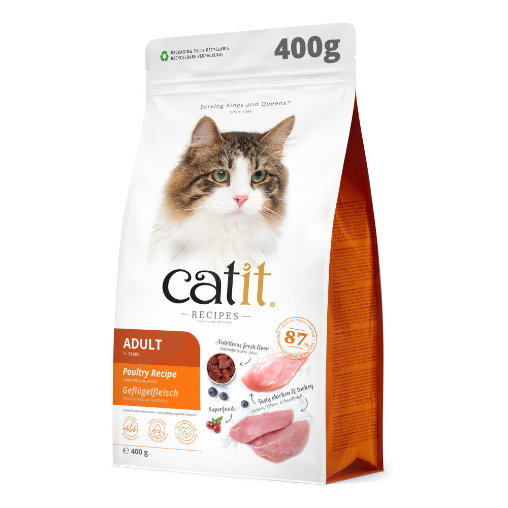 Catit Recipes Adult Poultry Dry Cat Food, 400g