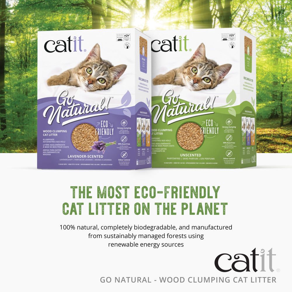 Catit Go Natural Lavender-scented Wood Clumping Cat Litter