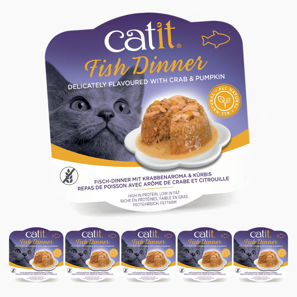 Catit Fish Dinner flavoured with Crab & Pumpkin 6 Pack