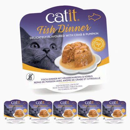 Catit Fish Dinner flavoured with Crab & Pumpkin 6 Pack